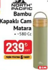 NORTH PACİFİC BAMBU KAPAKLI CAM MATARA 580 CC NORTH PACİFİC BAMBU KAPAKLI CAM MATARA 580 CC